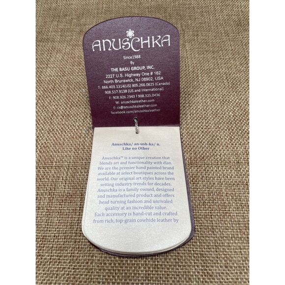 Anuschka Hand painted Leather Zip Bag Cosmetic Bag Clutch Paisley SOU48GJM-U - Picture 7 of 10